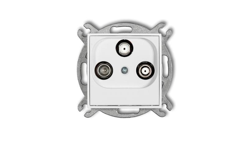 MINI Mechanizm gniazda abonenckiego 2 wyjścia SAT + TV biały mat 25MGSN-289