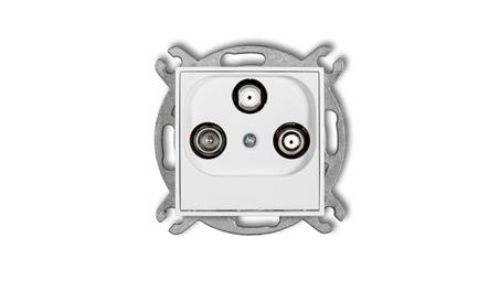 MINI Mechanizm gniazda abonenckiego 2 wyjścia SAT + TV biały mat 25MGSN-289