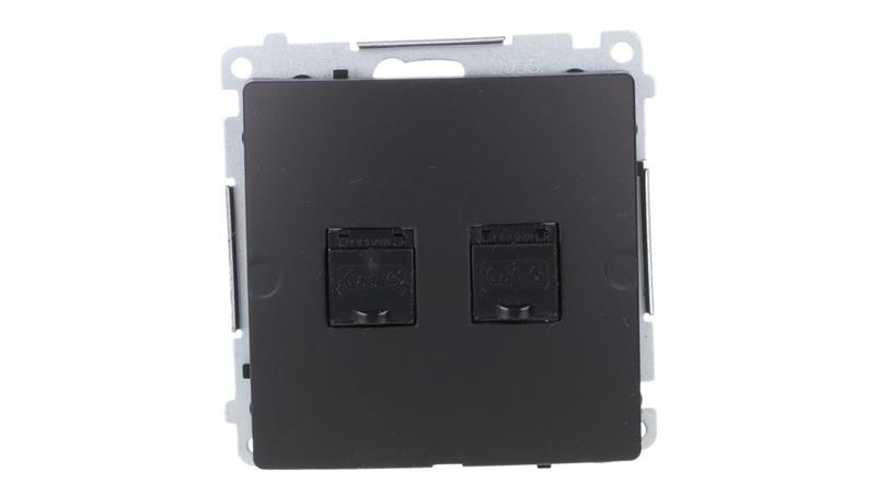 Simon Basic Gniazdo komputerowe RJ45, kat 6, podwójne z przesłoną przeciwkurzową (moduł) czarny BM62.01/49-34048 Simon Basic Gniazdo komputerowe RJ45, kat 6, podwójne z przesłoną przeciwkurzową (moduł) czarny BM62.01/49-34048