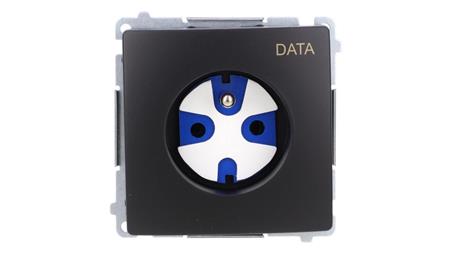 Simon Basic Gniazdo wtyczkowe DATA z uziemieniem i kluczem uprawniającym (moduł) 16A, 250V, zaciski śrubowe czarny BMGD1.01/49-4