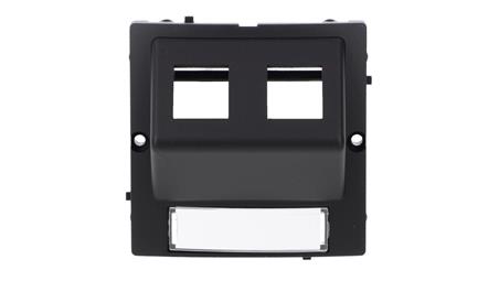 Simon Basic Pokrywa gniazd teleinformatycznych na Keystone skośna. Montaż gniazda na wkręty do puszki czarny BMGKS2P/49-42382