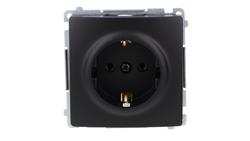 Simon Basic Gniazdo wtyczkowe z uziemieniem Schuko (moduł) 16A, 250V, zaciski śrubowe czarny BMGSZ1.01/49-43422