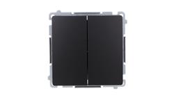 Simon Basic Przycisk podwójny zwierny, dwuobwodowy: 2 wejścia, 2 wyjścia (moduł) 16AX, 250V, szybkozłącza, czarny BMP2.01/49-322