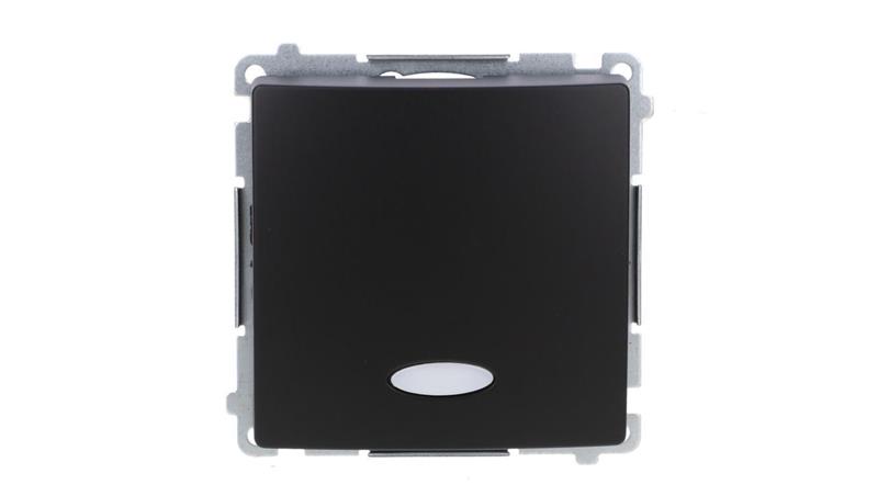 Simon Basic Łącznik jednobiegunowy z podświetleniem LED (moduł) 10AX, 250V, szybkozłącza, czarny BMW1L.01/49-31201 Simon Basic Łącznik jednobiegunowy z podświetleniem LED (moduł) 10AX, 250V, szybkozłącza, czarny BMW1L.01/49-31201