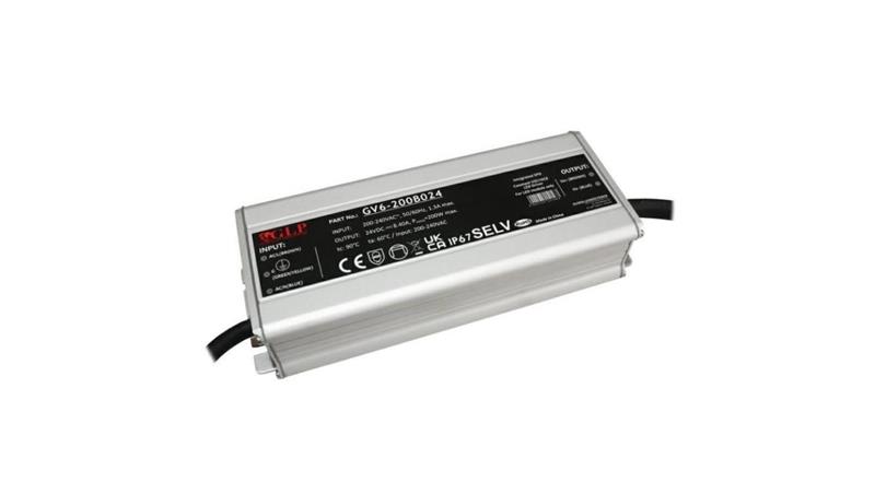 Zasilacz LED GV6-200B024 200W 24V 8,4A GLP IP67 z filtrem PFC-50724 Zasilacz LED GV6-200B024 200W 24V 8,4A GLP IP67 z filtrem PFC-50724