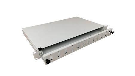 Przełącznica światłowodowa 12xSC duplex 19 1U z płytą czołową, wysuwalna FOP-1U-12SCD-S-73641