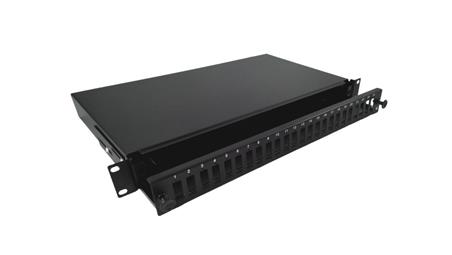 Przełącznica światłowodowa 24xSC duplex 19 1U z płytą czołową, wysuwalna FOP-1U-24SCD-C-73403