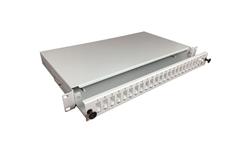 Przełącznica światłowodowa 24xSC duplex 19 1U z płytą czołową, wysuwalna FOP-1U-24SCD-S-73481