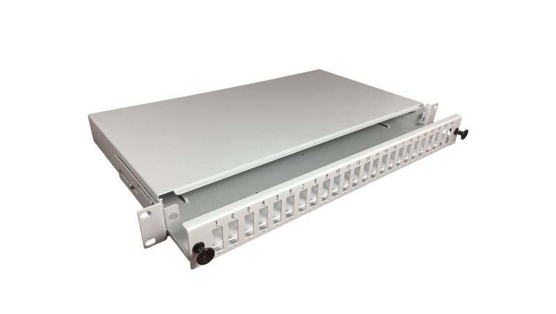 Przełącznica światłowodowa 24xSC duplex 19 1U z płytą czołową, wysuwalna FOP-1U-24SCD-S-73481