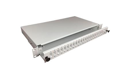 Przełącznica światłowodowa 24xSC duplex 19 1U z płytą czołową, wysuwalna FOP-1U-24SCD-S-73481