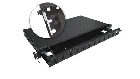 Przełącznica światłowodowa teleskopowa 12xSC duplex 19 1U, wysuwalna FOP-1U-12SCD-C-P-73640