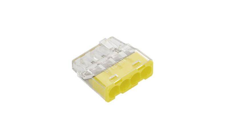Szybkozłączka samozaciskowa bezgwintowa MINI do drutów (0,2 do 2,5 mm2), 4 tory, PC214S transparentna 89242000 /100 szt./-80571