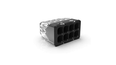 Szybkozłączka samozaciskowa bezgwintowa MINI do drutów (0,2 do 2,5 mm2), 8 torów, PC218S transparentna 89244000 /50 szt./-80581