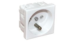 Gniazdo elektryczne 45x45, białe - 2P+Z PZ01B-42993