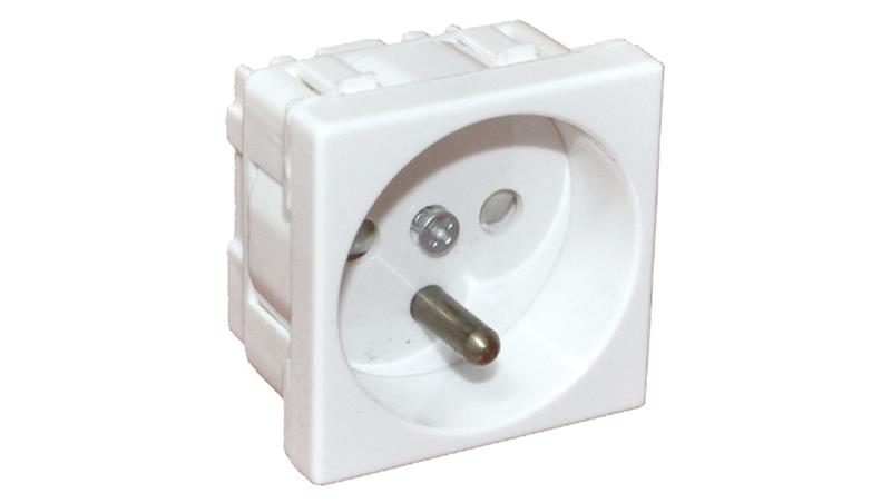 Gniazdo elektryczne 45x45, białe - 2P+Z PZ01B-42993