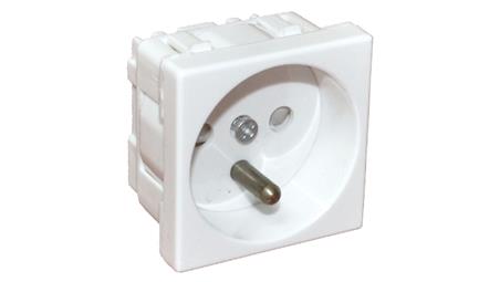 Gniazdo elektryczne 45x45, białe - 2P+Z PZ01B-42993