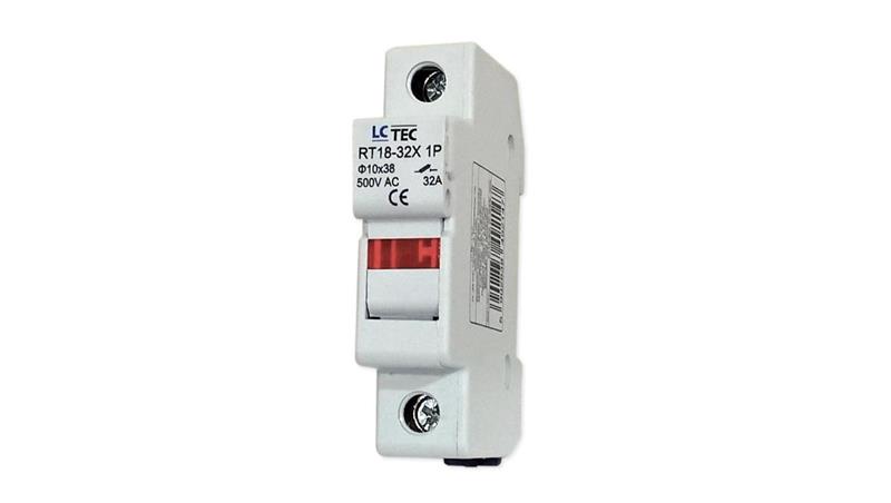 Podstawa bezpiecznikowa z kontrolką na wkładki gG 10x38 1P 32A 500V~ RT18-32X-1707 Podstawa bezpiecznikowa z kontrolką na wkładki gG 10x38 1P 32A 500V~ RT18-32X-1707