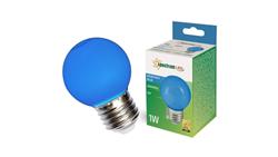 Żarówka LED E27 230V 1W kula niebieska PC-48073