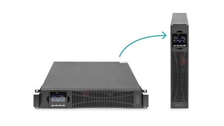 DIGITUS Zasilacz awaryjny UPS Online Rack 19 LCD, 3000VA/3000W, 6x12V/9Ah, 8xC13, 1xC19, USB, RS232, RJ45 DN-170096-5054