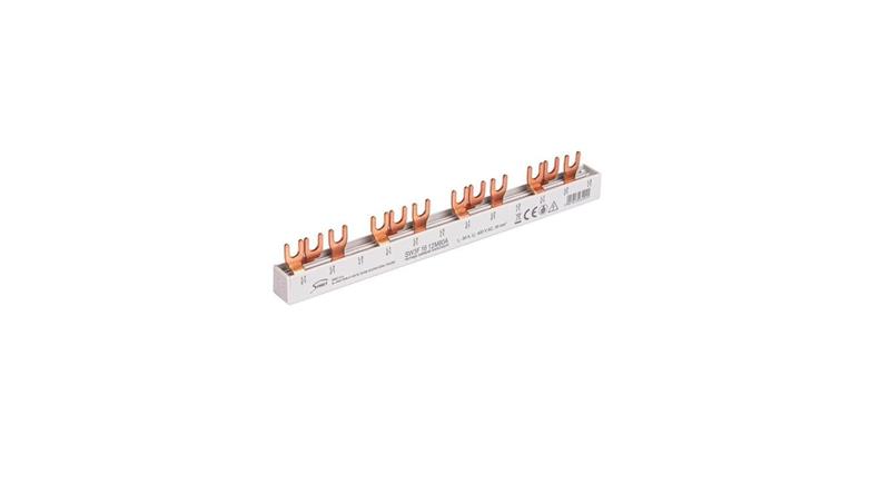 Szyna prądowa łączeniowa - widełkowa 3-fazowa 80A 12 modułów 16 mm2 81994006-26570 Szyna prądowa łączeniowa - widełkowa 3-fazowa 80A 12 modułów 16 mm2 81994006-26570