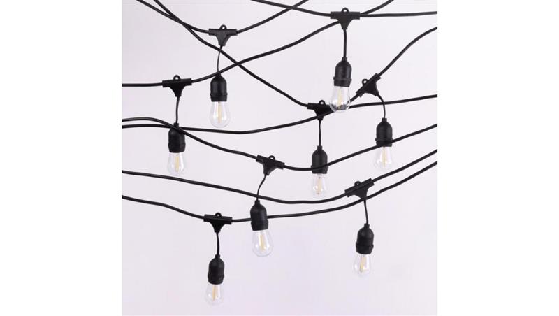 Girlanda Ogrodowa ZESTAW LED 10m +10 żarówek filament G45 E27 1W 2700K-51367