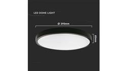 Plafoniera LED 24W 2400lm 4000K IP44 Okrągła fi295 Mleczny Czarna Ramka z mikrofalowym czujnikiem ruchu 7670-57428