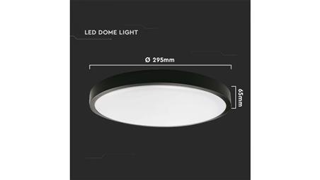 Plafoniera LED 24W 2400lm 4000K IP44 Okrągła fi295 Mleczny Czarna Ramka z mikrofalowym czujnikiem ruchu 7670-57428