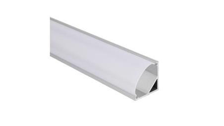 Profil LED kątowy anod. aluminium 2m z kloszem, zaślepkami i uchwytami, dla taśm do 10mm-55788