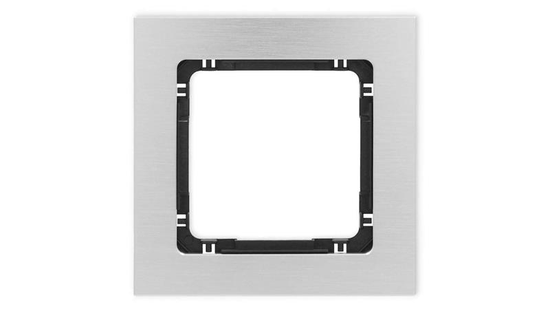DECO Ramka uniwersalna pojedyncza - aluminium szczotkowane (ramka: srebrna spód: czarny) 7-12-DRA-1-38669