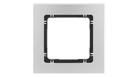 DECO Ramka uniwersalna pojedyncza - aluminium szczotkowane (ramka: srebrna spód: czarny) 7-12-DRA-1-38669