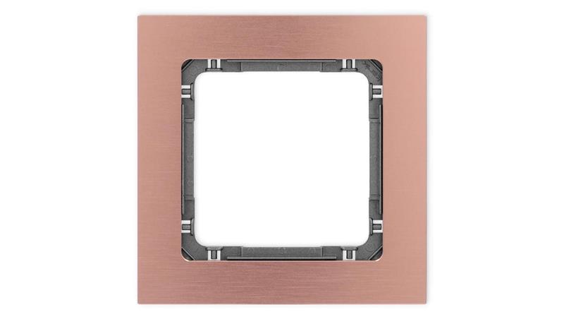 DECO Ramka uniwersalna pojedyncza - aluminium szczotkowane (ramka: kolor miedziany spód: grafitowy) 9-11-DRA-1-37080