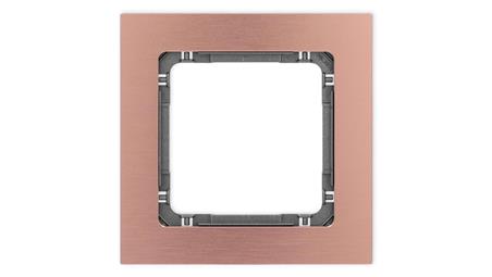 DECO Ramka uniwersalna pojedyncza - aluminium szczotkowane (ramka: kolor miedziany spód: grafitowy) 9-11-DRA-1-37080