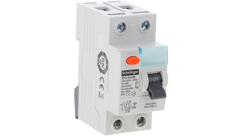 WYŁĄCZNIK RÓŻNICOWOPRĄDOWY AC 2P 16A 30mA SCHELINGER A03-K7-2-16-030-20615