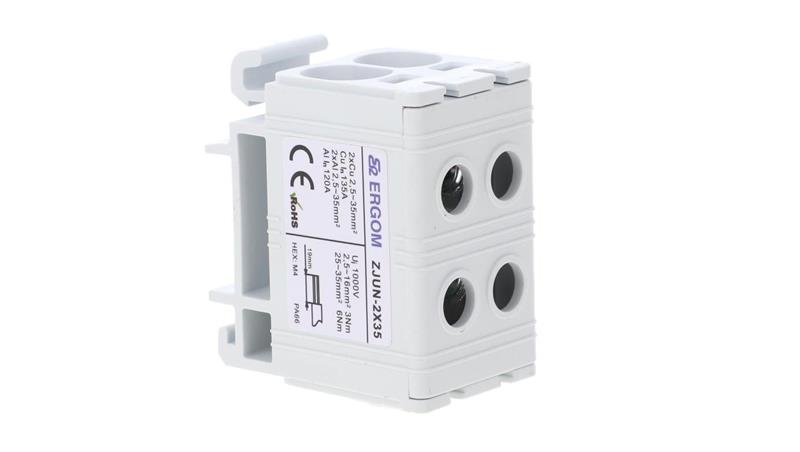 Złączka szynowa 2-torowa ZJUN-2x35 szara R34RR-07010021083-64839