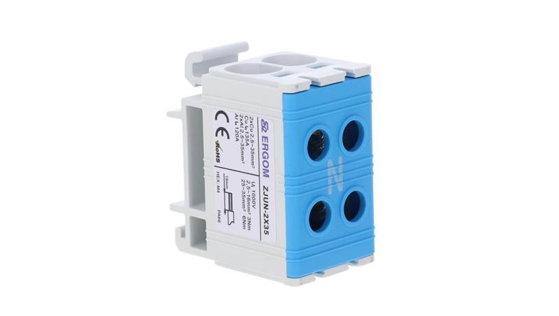 Złączka szynowa 2-torowa ZJUN-2x35/BL niebieska R34RR-07010021183-64781