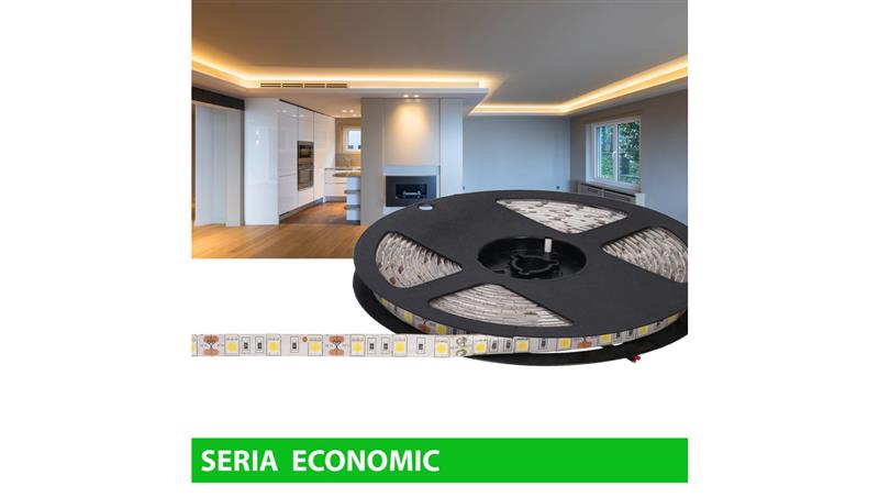Taśma Economic IP63 12V 60led WW 2800-3200K SMD5050 (5)-59065 Taśma Economic IP63 12V 60led WW 2800-3200K SMD5050 (5)-59065