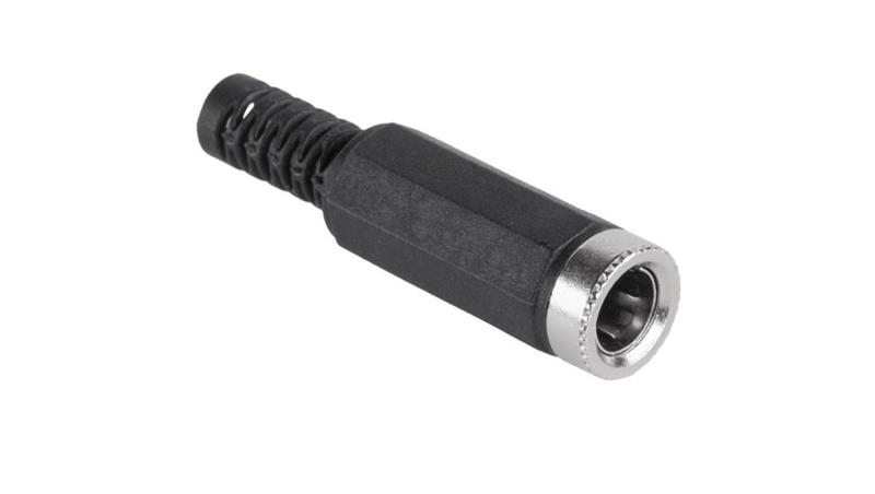 Gniazdo zasilające DC 2,5/5,5 mm złącze proste lutowane na kabel prądu stałego 25szt.-36151