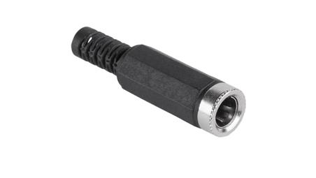 Gniazdo zasilające DC 2,5/5,5 mm złącze proste lutowane na kabel prądu stałego 25szt.-36151