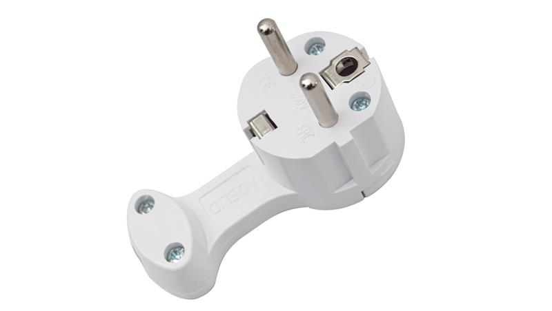 WTYCZKA PŁASKA KĄTOWA ZA MEBLE 16A Z UZIEMIENIEM BIAŁA-29353