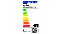 Żarówka LED E27 XLED G95S 5,8W-NW 470lm 4000K barwa neutralna 36242-48079