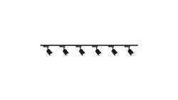 Zestaw 6x lampa SIENA ALU Track 3F czarna z żarówką led gu10 PHILIPS 5W ciepła biała + szynoprzewód 2 x 2m kolor czarny-61293