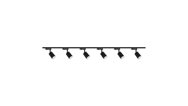 Zestaw 6x lampa SIENA ALU Track 3F czarna z żarówką led gu10 PHILIPS 5W ciepła biała + szynoprzewód 2 x 2m kolor czarny-61293