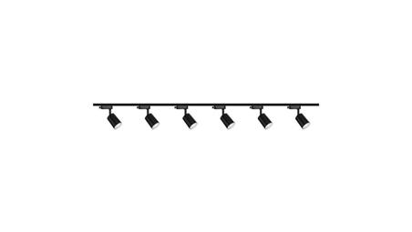 Zestaw 6x lampa SIENA ALU Track 3F czarna z żarówką led gu10 PHILIPS 5W ciepła biała + szynoprzewód 2 x 2m kolor czarny-61293