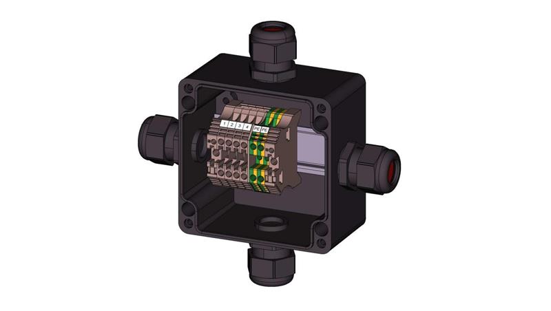 Puszka łączeniowa Ex przeciwwybuchowa z poliestru A02B1 PL31 -T6/T5, IP66 strefa 1,21 oraz 2,22, ATEX-77534
