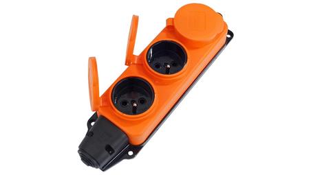 TRÓJNIK LISTWA GUMOWA GNIAZDO ROZGAŁĘŹNIK IP44 pomarańczowy AEI602233-L-O-29377