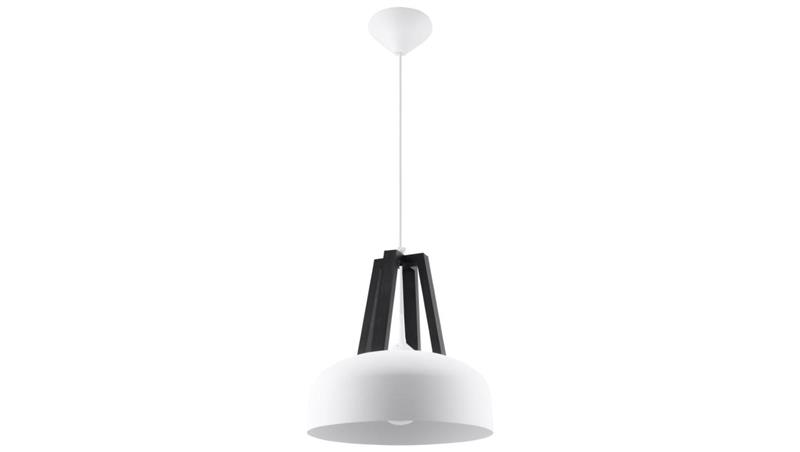 Lampa wisząca CASCO biała/czarna-56607