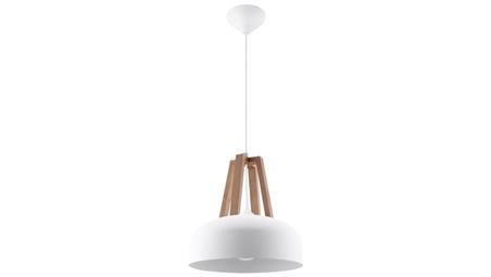 Lampa wisząca CASCO biała/naturalne drewno-56657