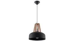 Lampa wisząca CASCO czarna/naturalne drewno-56561