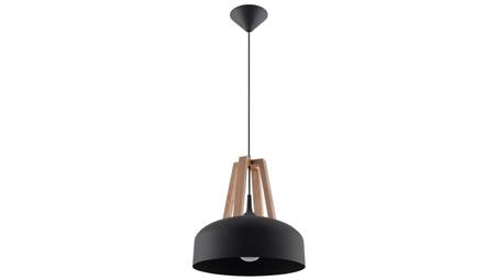 Lampa wisząca CASCO czarna/naturalne drewno-56561