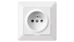 Gniazdo pojedyncze FRENCH IP20 błyszczące białe EMOS A6001.0-44762